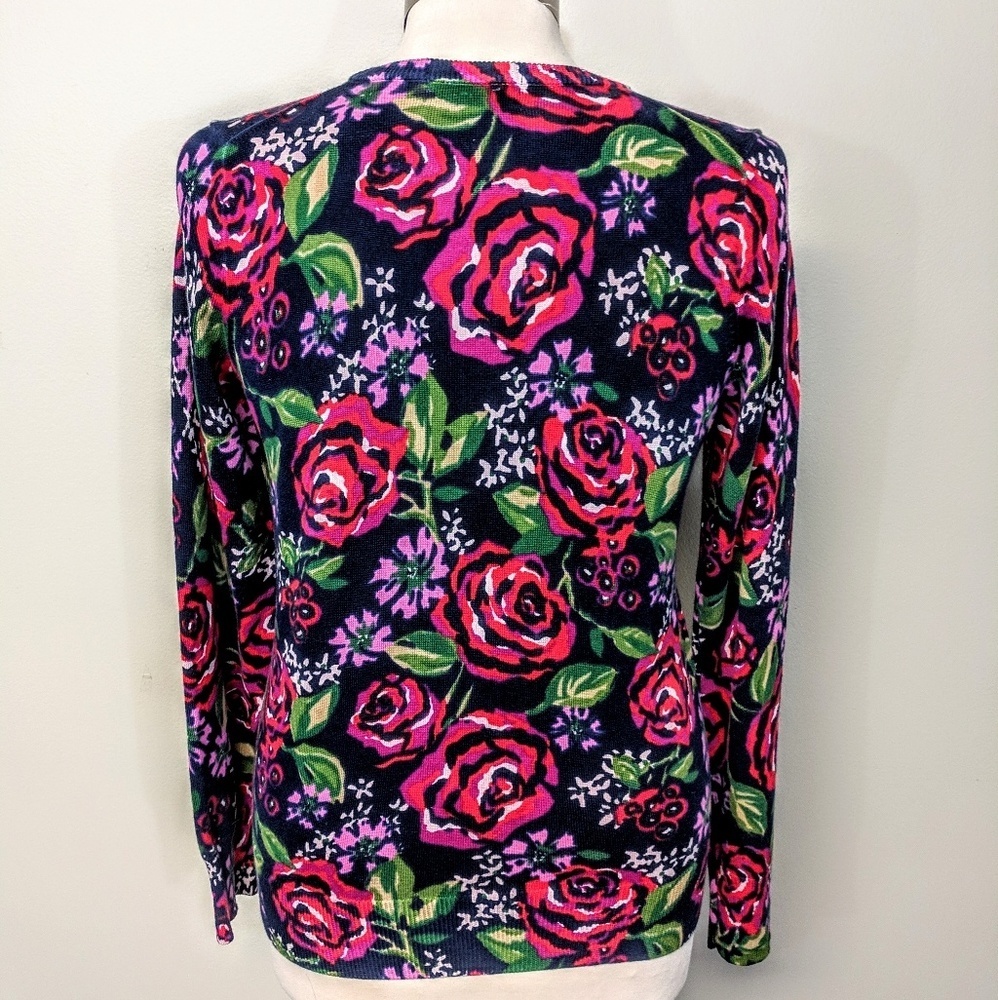 Land's End Supima Cotton Floral Cardigan - Picture 2 of 7